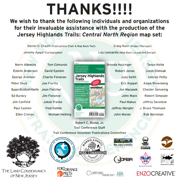 Jersey Highlands Trails: Central North Region Thanks