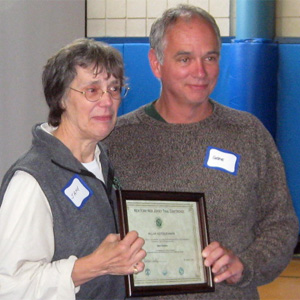 Jane Daniels presents Hoeferlin Award to Gene Giordano.
