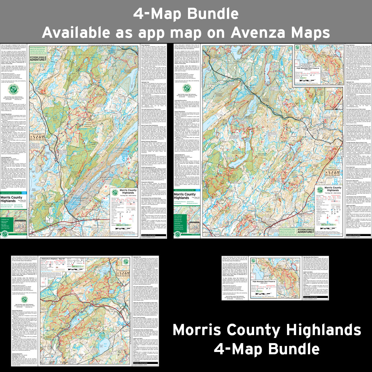 Morris County Highlands 4-Map Bundle