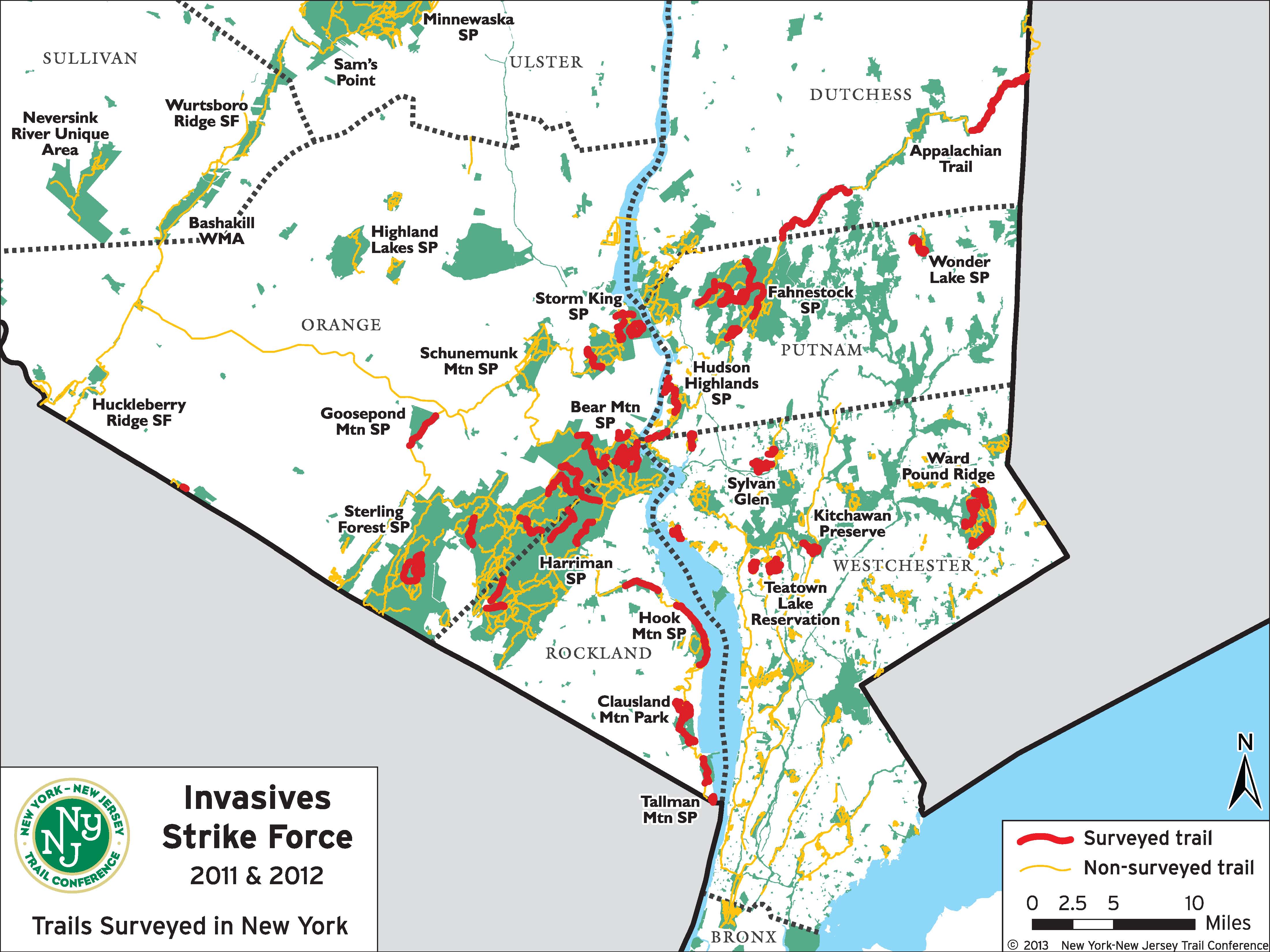 Invasives Strike Force 2012 - NY Surveyed Trails