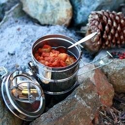 Stainless-steel food container. Photo by Lisa Redfern.