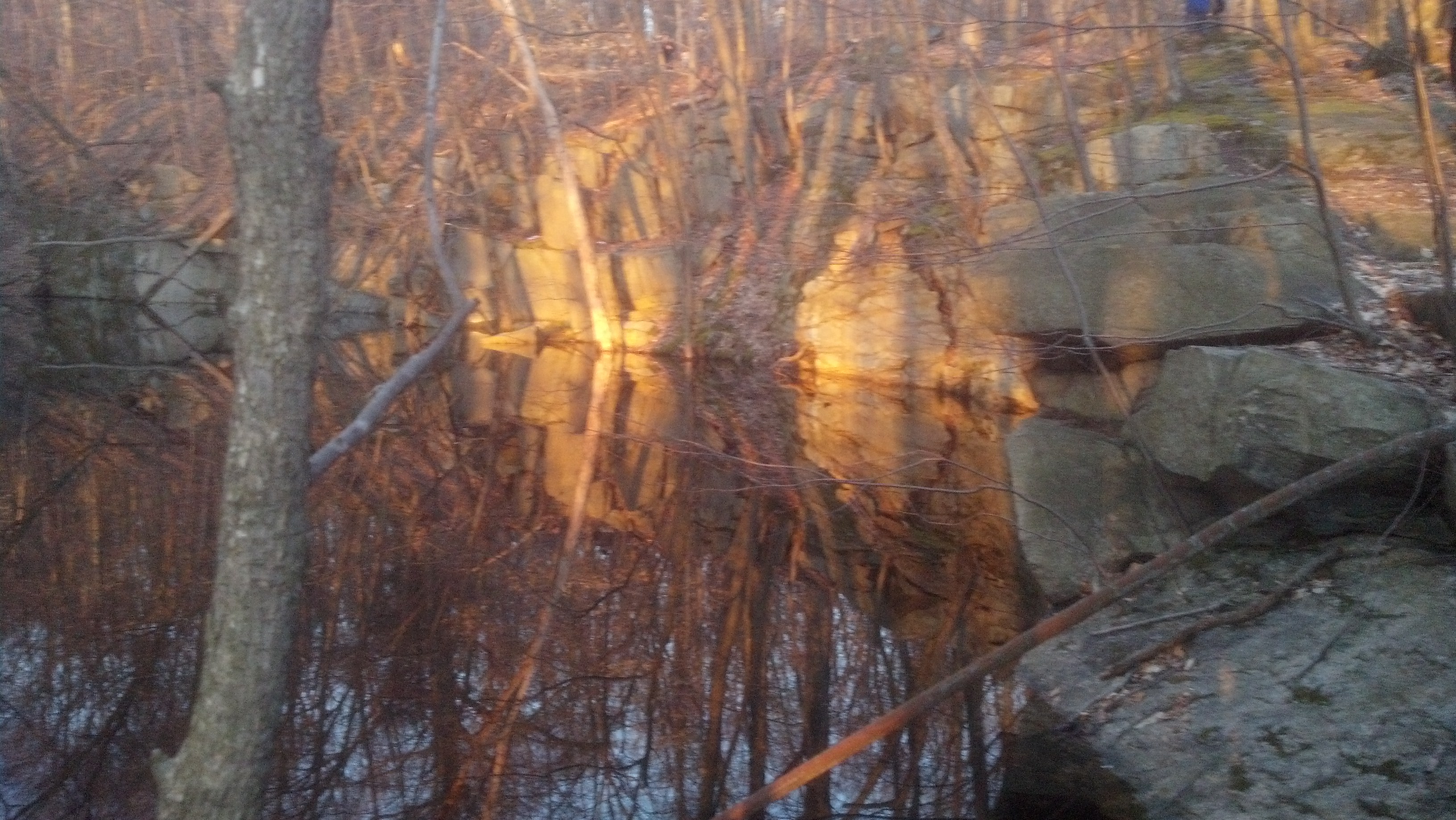 Sunset on the rocks at a quarry in Sylvan Glen Photo: Jane Daniels