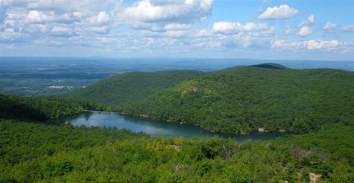 Beacon reservoir from fire tower - South Beacon Mountain Firetower and Scofield Ridge - Hudson Highlands State Park - Photo: Daniel Chazin