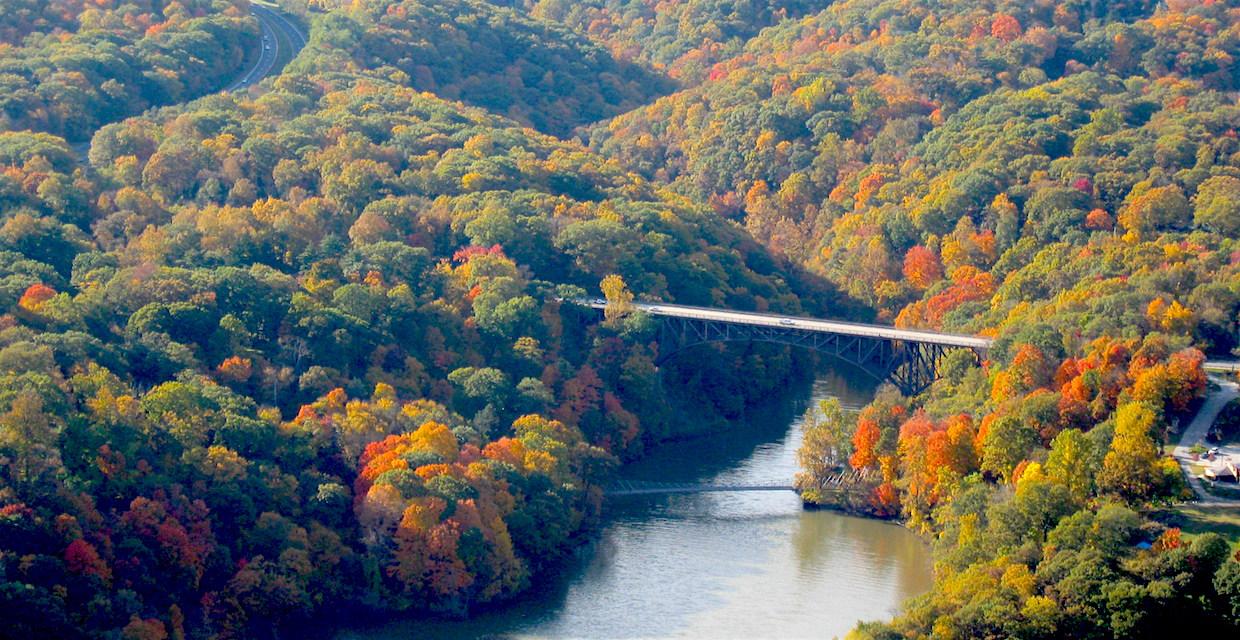 View of Bear Mt. Bridge from Camp Smith Trail - Hudson Highlands State Park - Photo: Walt Daniels