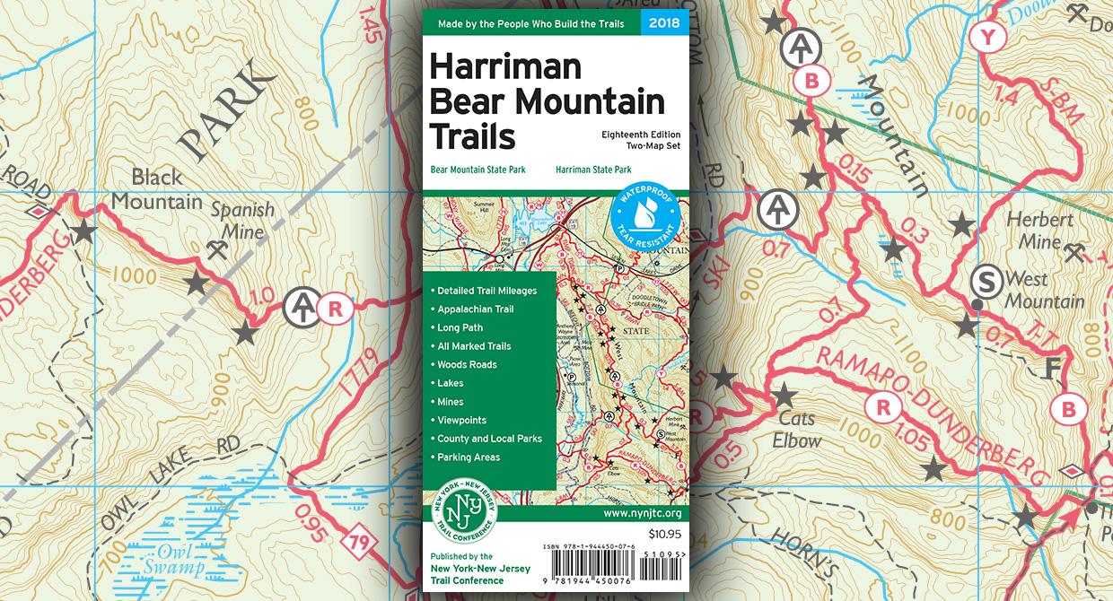 Harriman Bear Mountain Trails Map New York New Jersey Trail