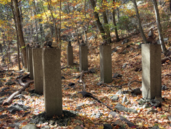 Concrete Pillars of the abandoned CCC headquarters. Photo by Daniel Chazin.