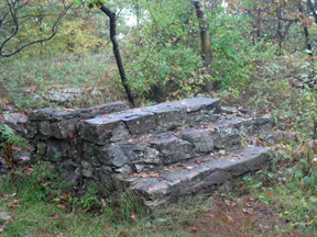 Steps of former ranger cabin. Photo by Dianiel Chazin.