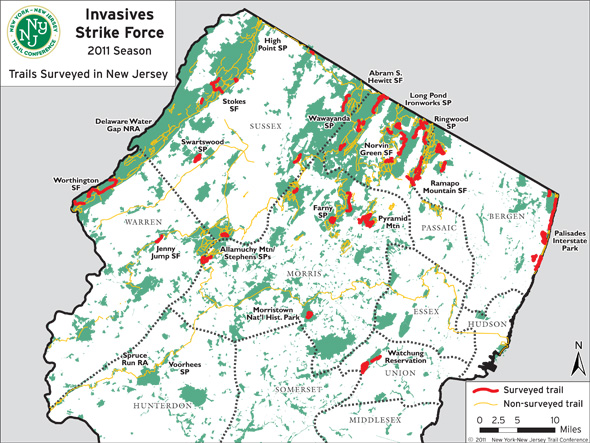 Invasives Strike Force 2011 - NJ Surveyed Trails
