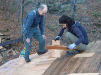 Reroofing the Mink Hollow Lean-to in the Catskills