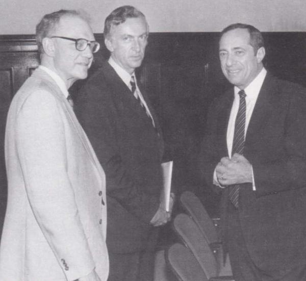 Don Derr (left), George Zoebelein, Gov. Mario Cuomo