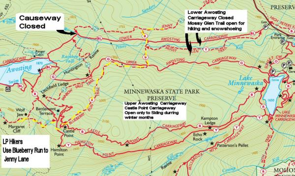 Map of trail closures