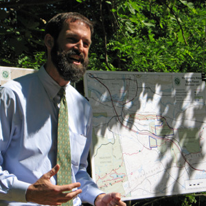 NYS DEC Region 3 Director Willie Janeway at May 2011 Trail Conference event marking preservation of Huckleberry Ridge in the Shawangunks.