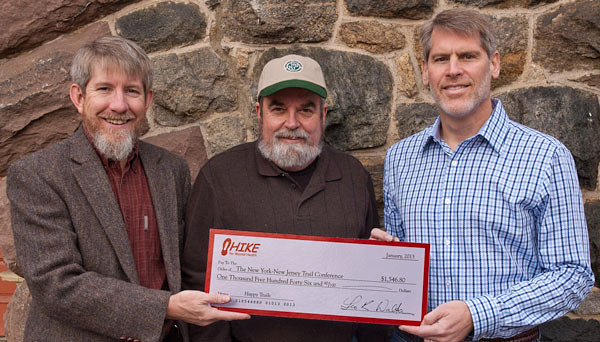 HIKE for Mental Health presents check to Trail Conference