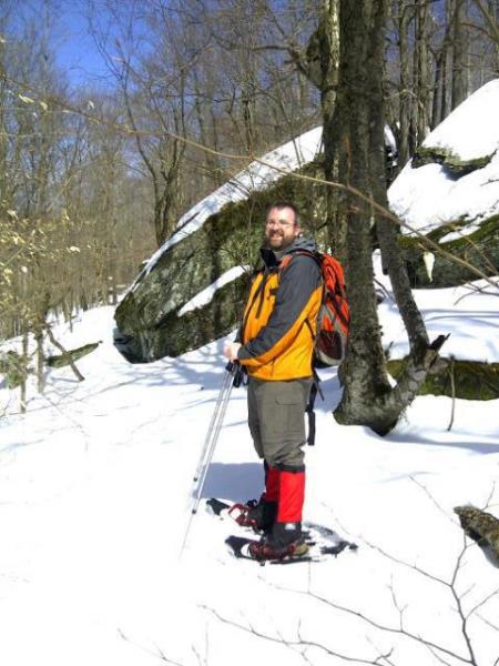 Heading out on snowshoes in the Catskills