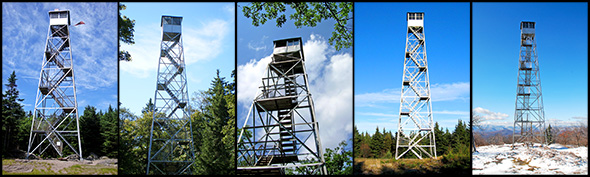 The five Fire Towers of the Catskill Park