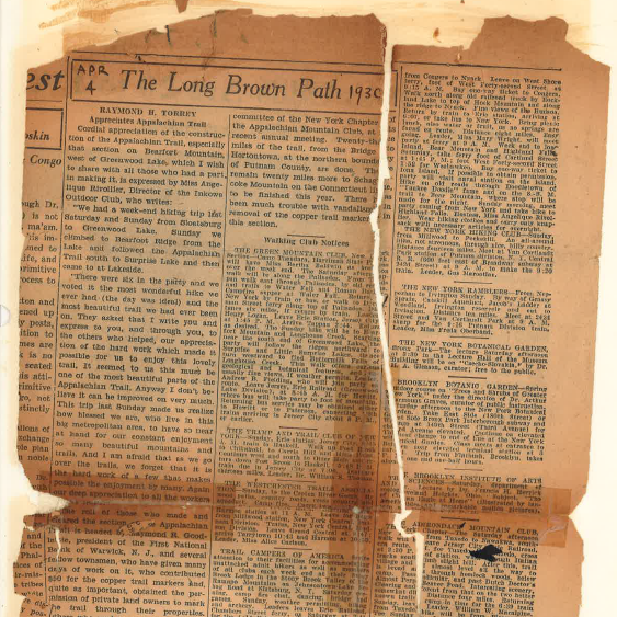 Raymond Torrey "The Long Brown Path" column 1930 archive. Raymond Torrey The Long Brown Path column 1930 archive.