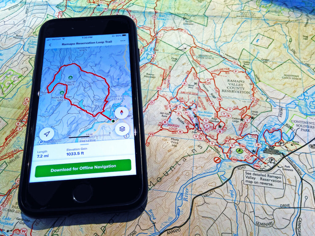 Digital NYNJTC Map on a phone