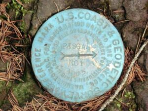 USCGS marker at the summit of Mt. Pisgah. 2012 [JAKOB FRANKE]