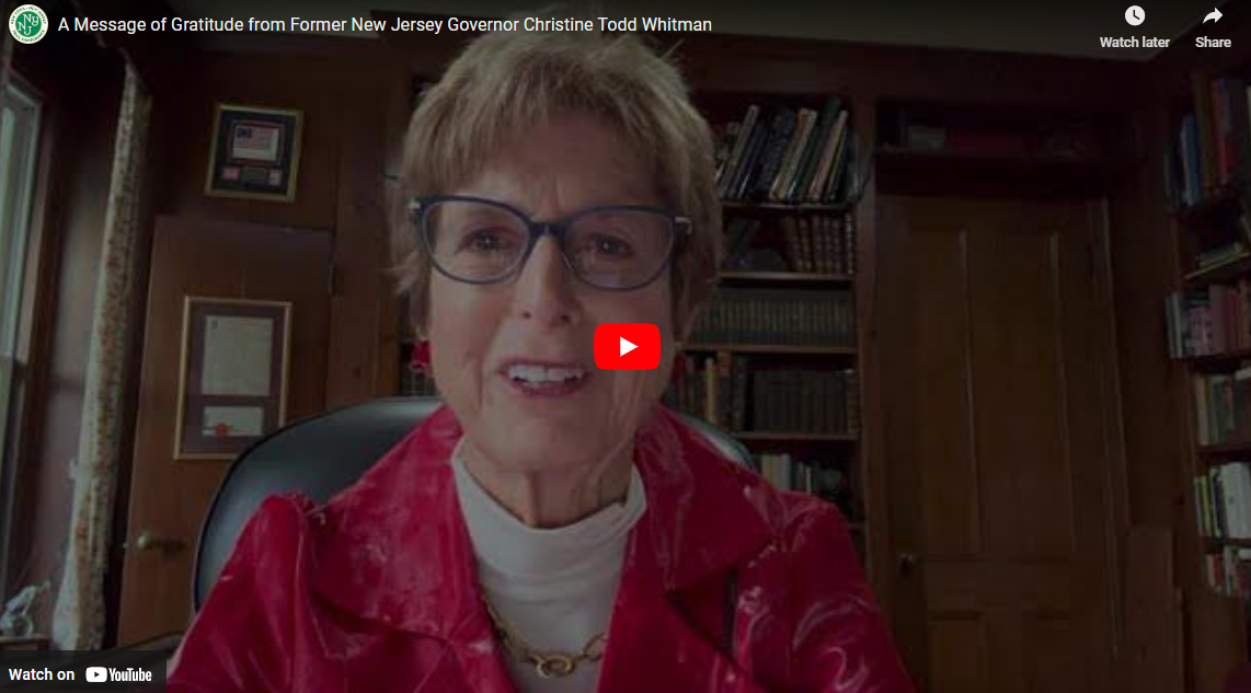 A Message of Gratitude from Former New Jersey Governor Christine Todd Whitman