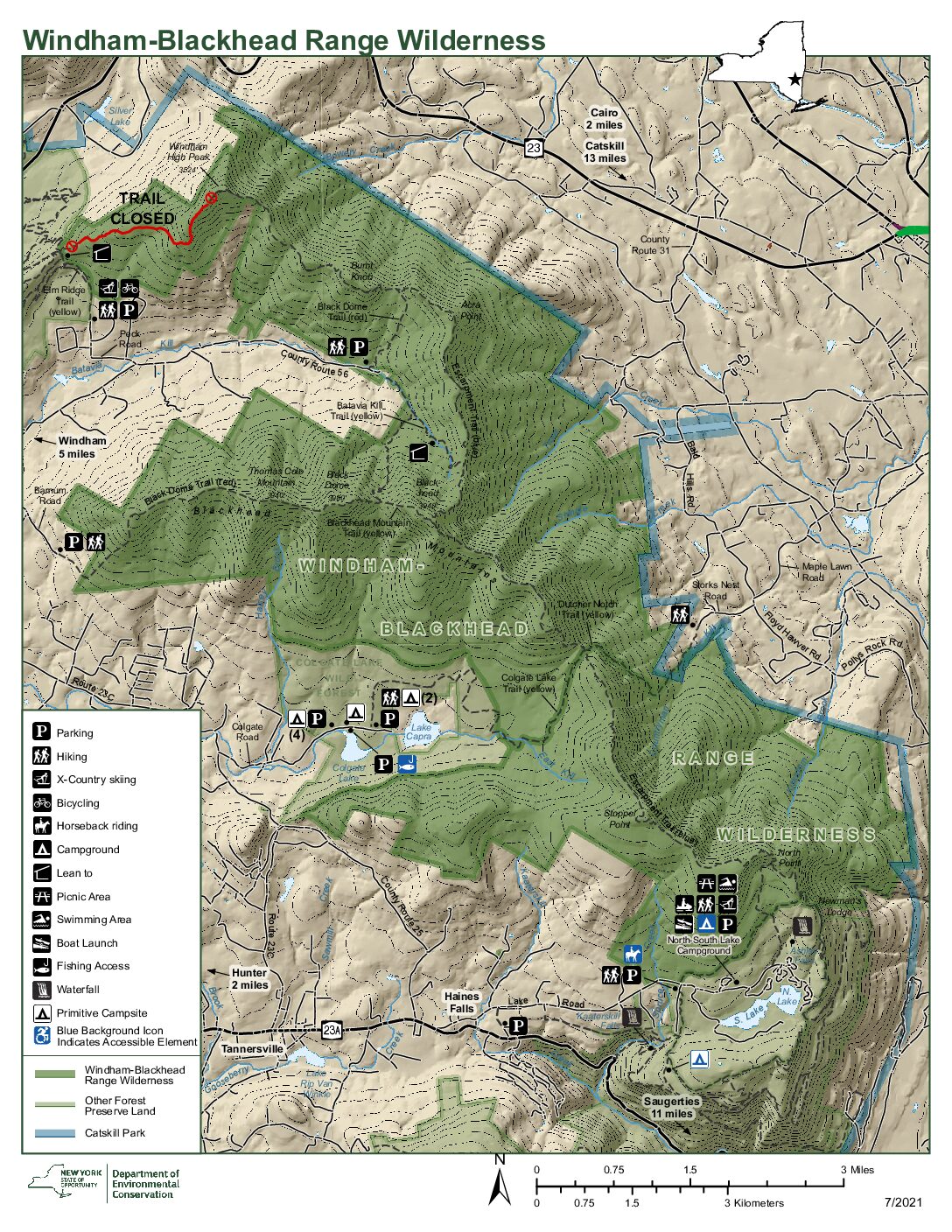 Escarpment Trail Closure (Windham Blackhead Range Wilderness)