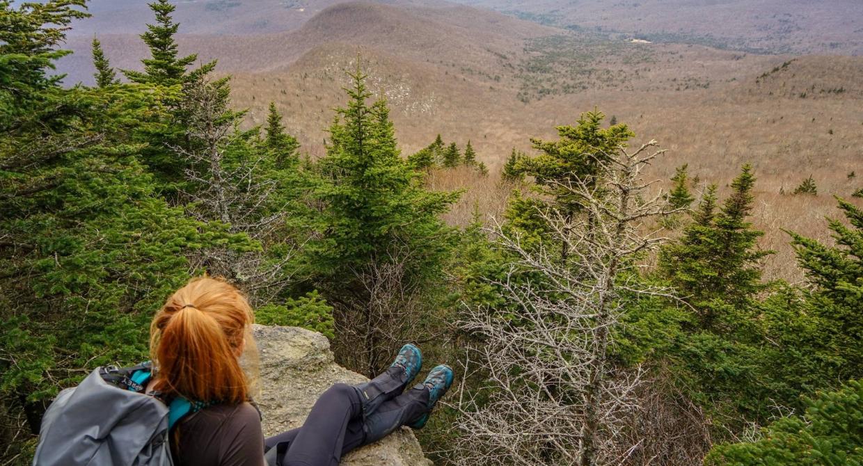 Alex McClain hiking the Long Path in the Catskills. Photo by Alex McClain