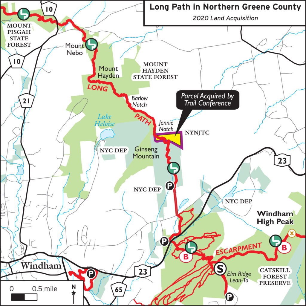 Long Path Conservation Jennie Notch Map of Price Parcel. Map by Jeremy Apgar.