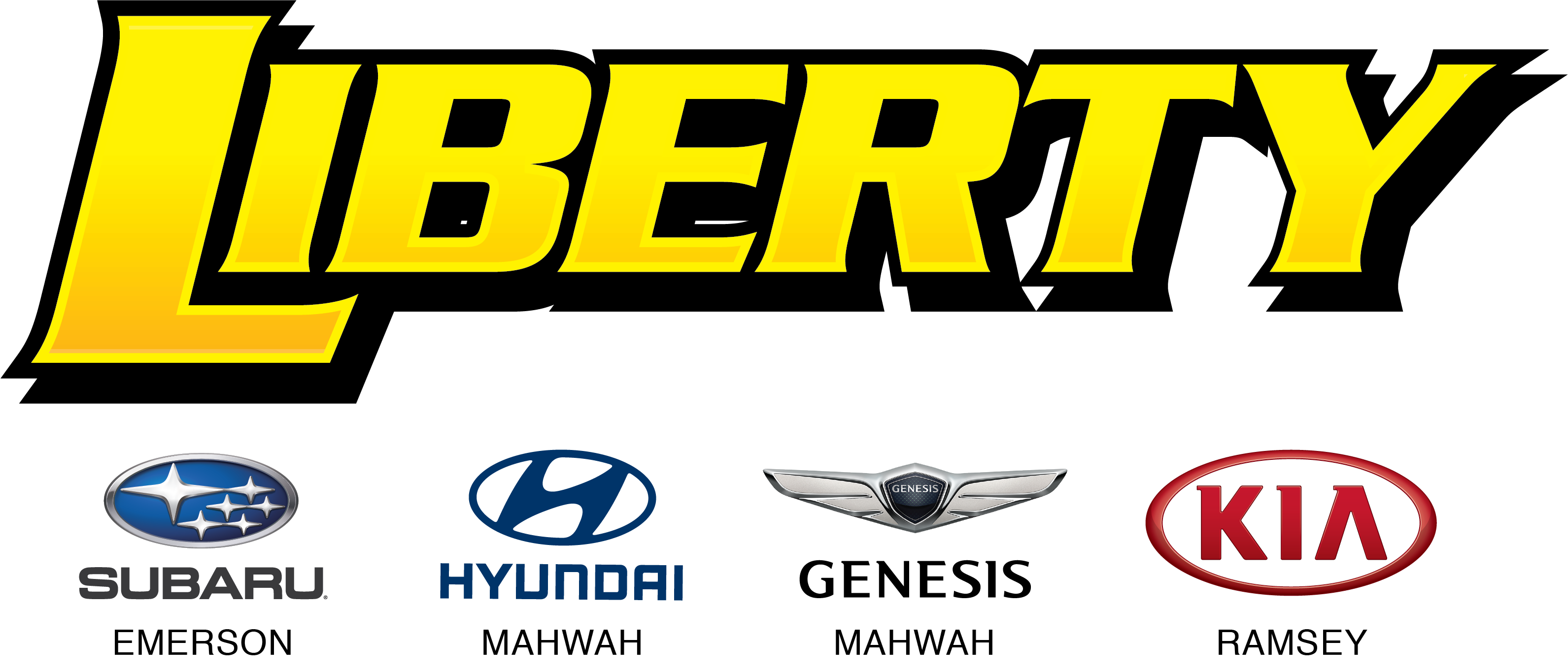 Liberty Cars Logo with Towns