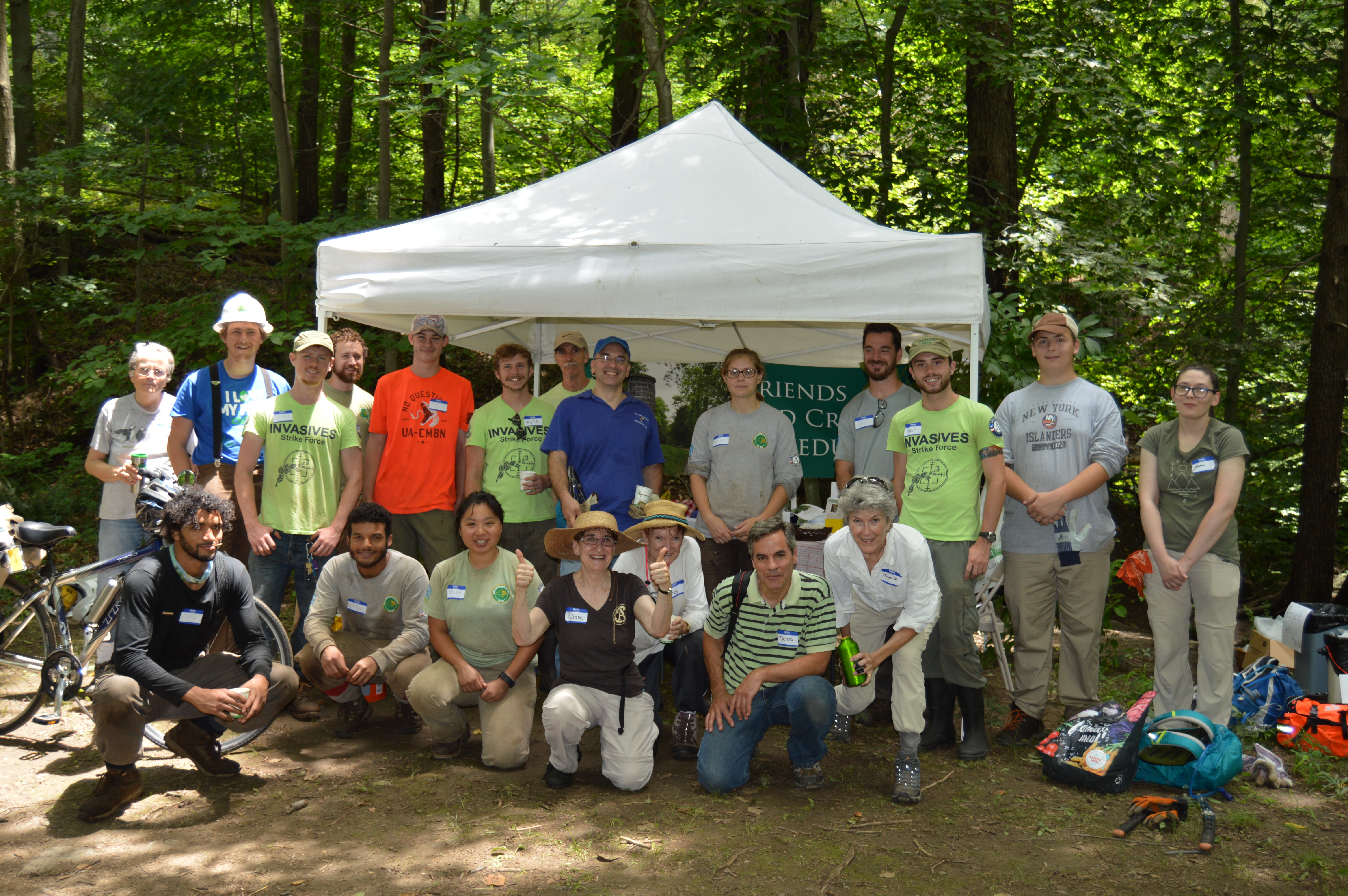 Group photo of ISF Crew, NYS Excelsior Crew and volunteers at Old Croton Aqueduct State Historic Park. Photo by Daniel Pollard. Group photo of ISF Crew, NYS Excelsior Crew and volunteers at Old Croton Aqueduct State Historic Park. Photo by Daniel Pollard.