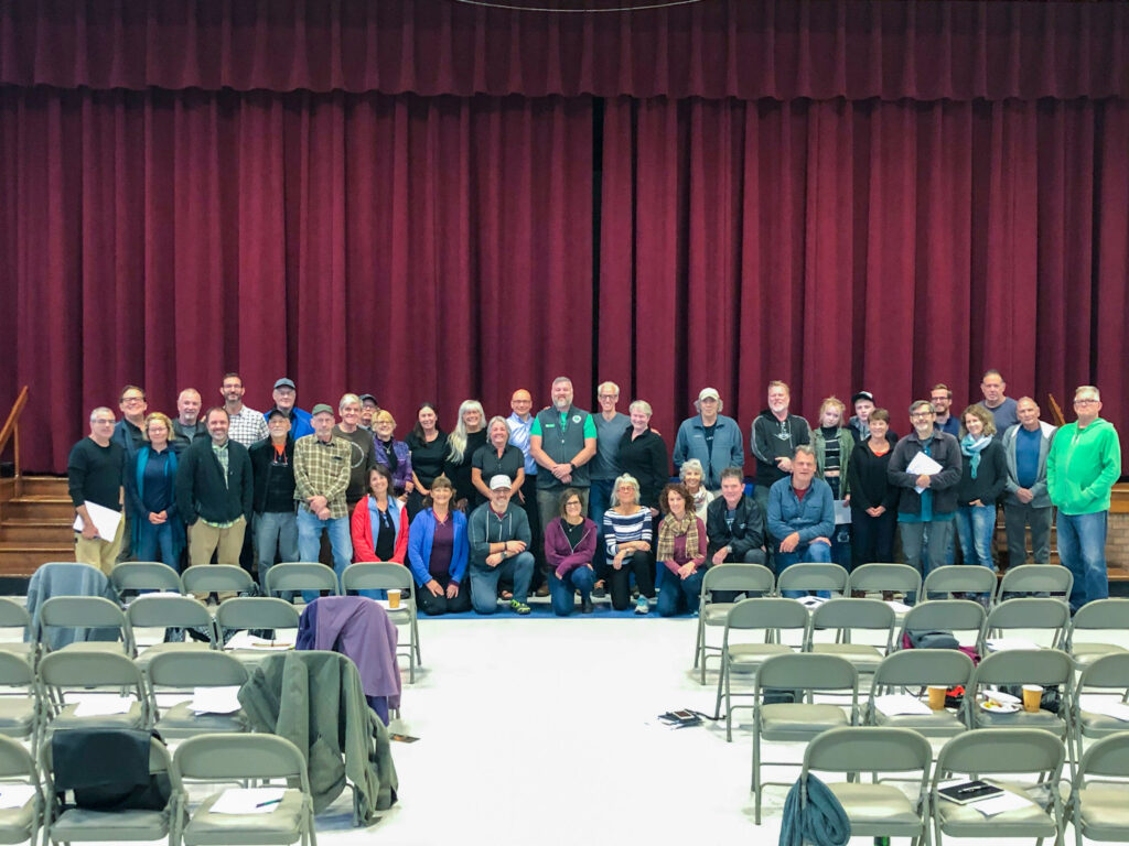 Ashokan Rail Trail Steward training with Ulster County, Woodstock Land Conservancy, NYC DEP, and the Trail Conference. Photo by Heather Darley. Trail Conference Trail Stewards taught outdoor and Leave No Trace lessons at schools in the region. Photo by Melissa Cascini.