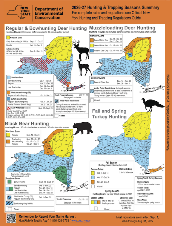 Hunting regulations in New York State for 2026-27